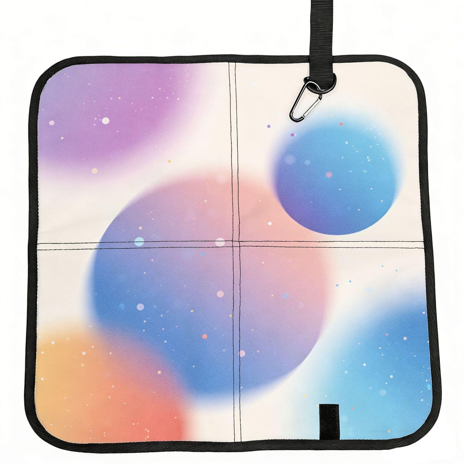 DUYIOKH Soft Gradient Bokeh Circles Print Foldable Portable Seat Cushion for World Cup Games, Camping and Outdoor Activities