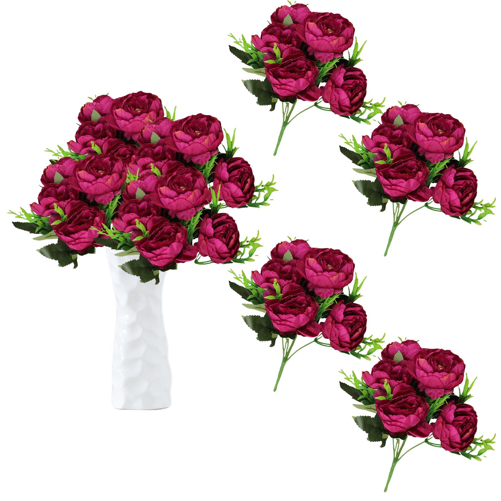 astylishome Fake Flowers for Decoration 24 Bouquet of Peony Artificial Flower Perfect for Wedding Bridal Party Home Office Decor Bouquets Craft Accessories 0806