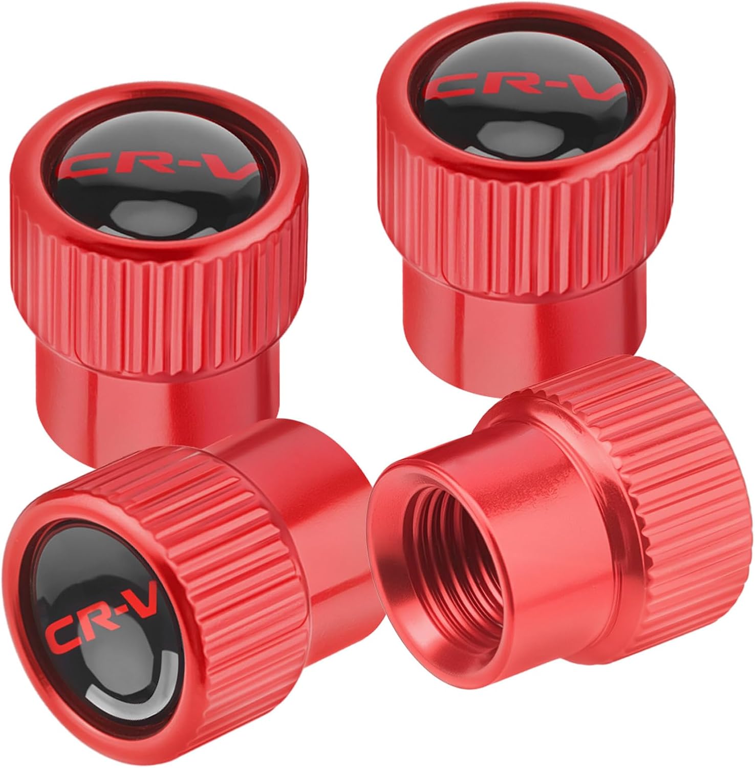 Car Tire Valve Stem Caps for Honda CR-V, 4Pcs Aluminum Alloy Air Valve Caps, Light Weight, Leak Proof, Dust Proof, Corrosion and Wear Resistance (Red)