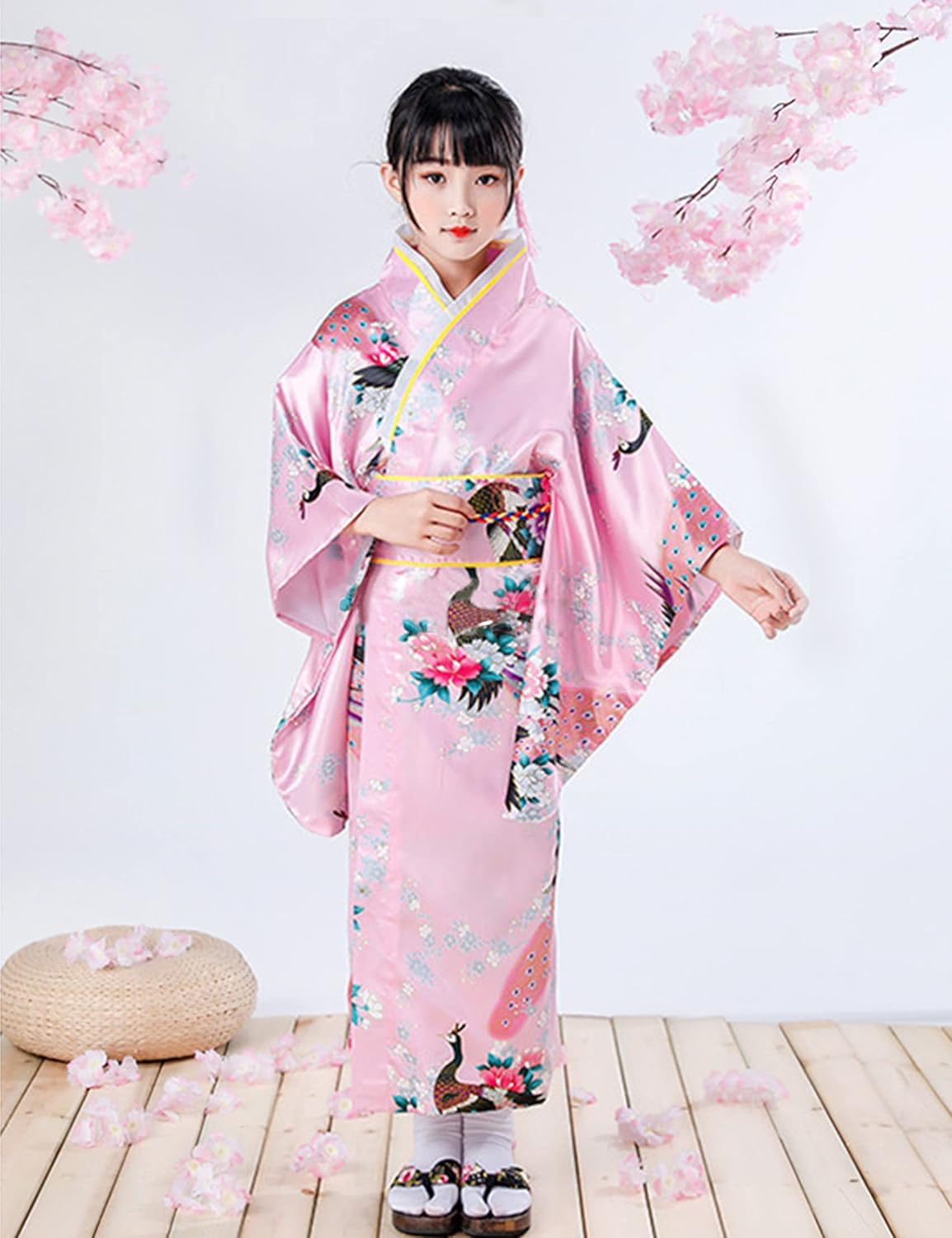 Japanese Kimono Dress for Girls Kids Anime Cosplay Halloween Costume Fancy Robe - Image 3