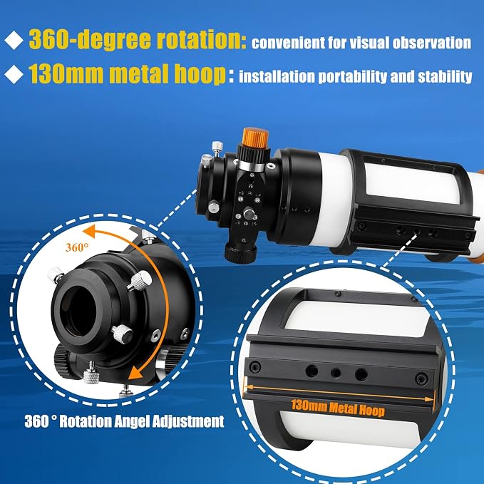 Telescopio SVBONY SV48P 90mm F5.5 Refractor OTA con montaje Alt-Azimuth miniatura 5