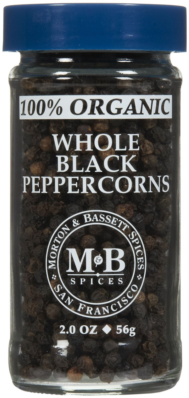 Morton & Basset Spices, Organic Whole Black Peppercorn, 2 Ounce (Pack of 3)