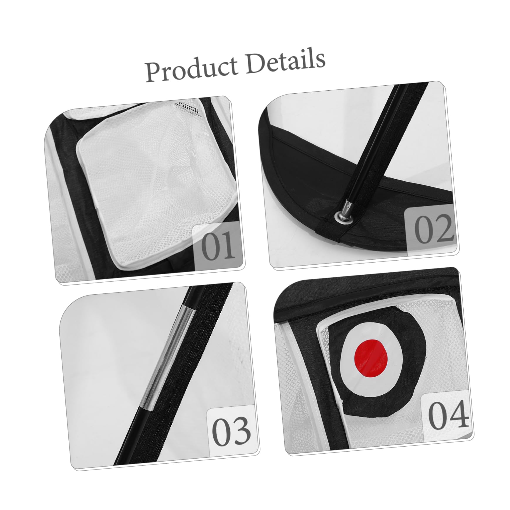 Golf Chipping Netz Satz Faltbar Quadratisch mit Sammelnetz Schwarz