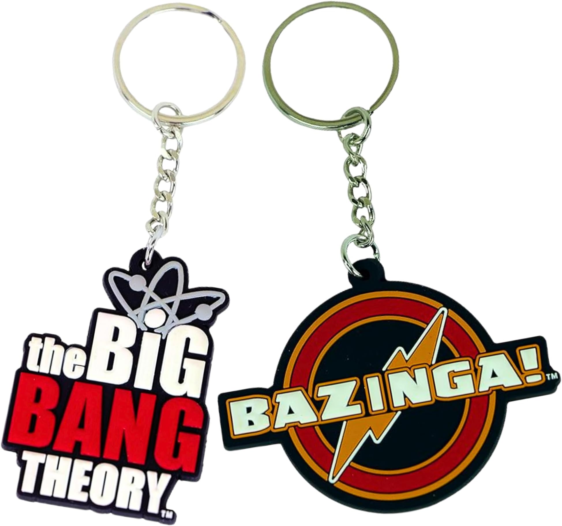 The Big Bang Theory Laser Cut Rubber Keychain Twin Pack - Includes Bazinga and Logo Designs