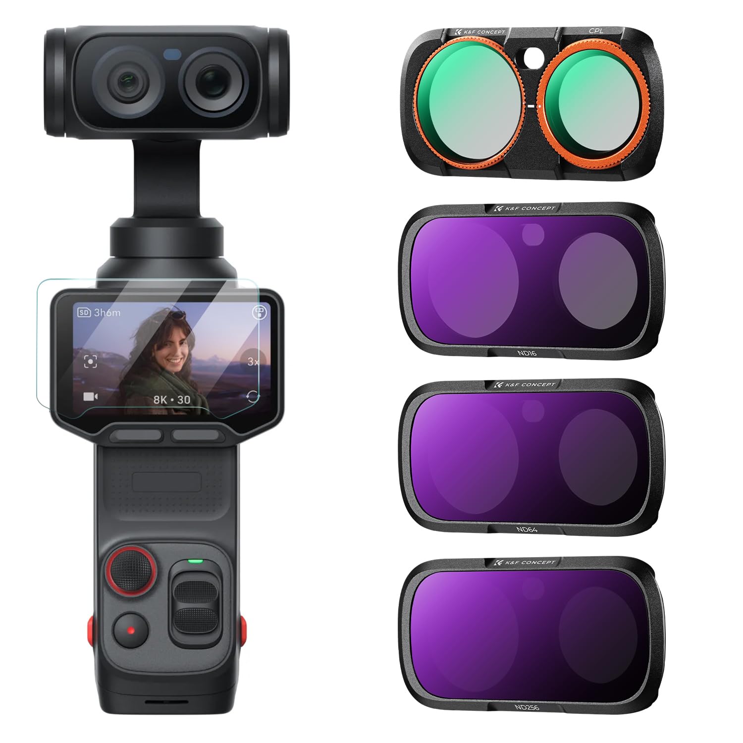K&amp;F CONCEPT CPL+ND16+ND64+ND256 Filter Compatible with Insta360 Luna Ultra