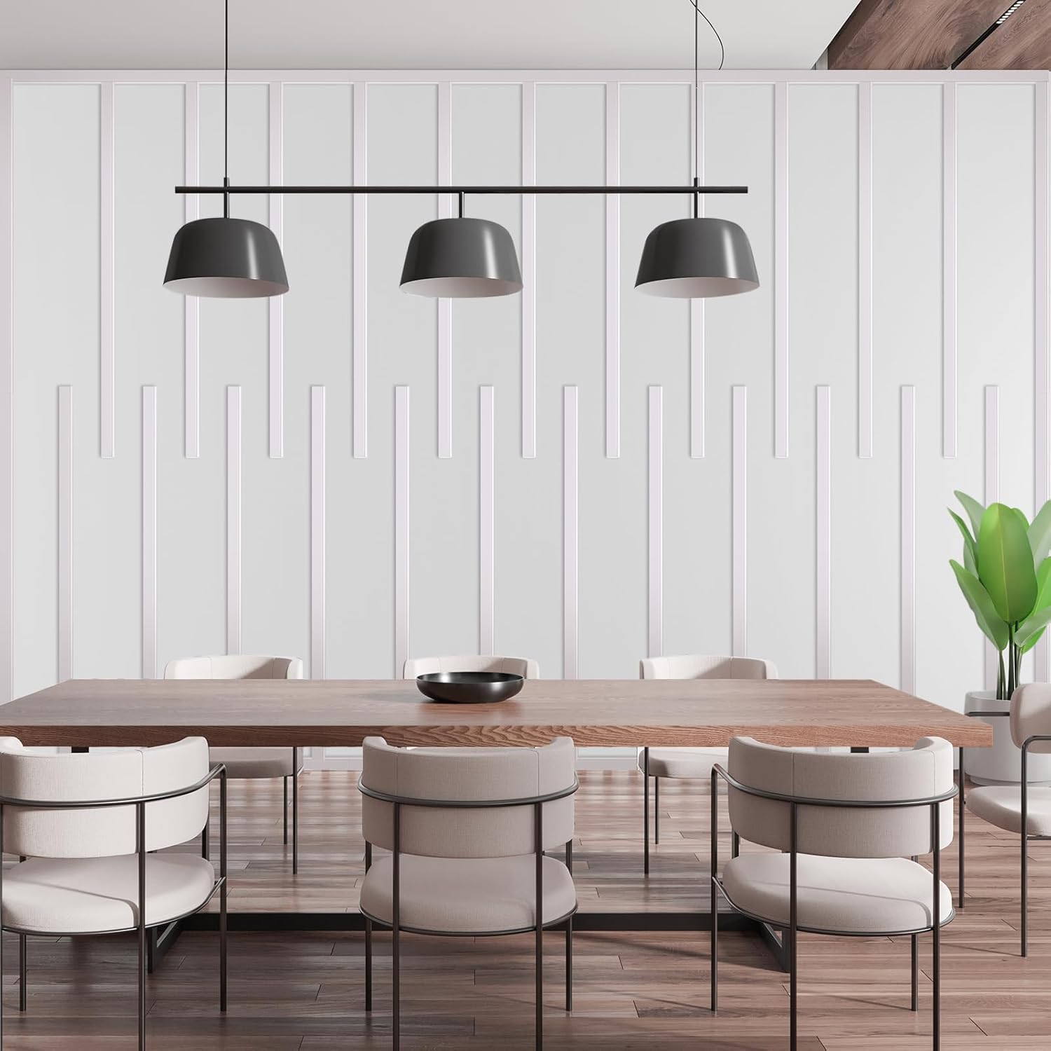 Pangda Peel and Stick Wall Molding Kit Flat Wall Molding Kit for Living Area Decor Premade Wainscoting Panels Accent Panel for Home, Office, Hallway, Dining Room(Classic Style)