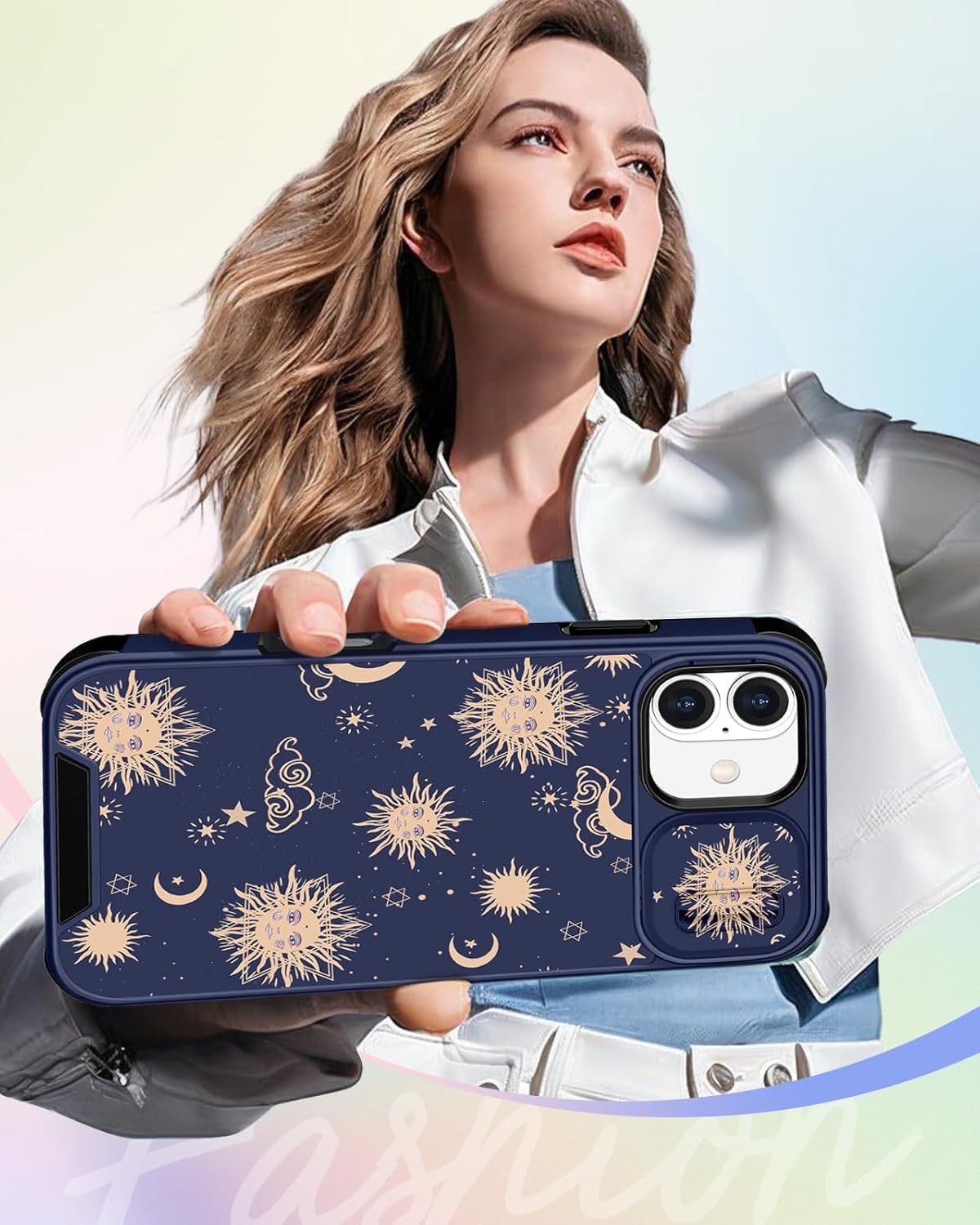 Buleens for iPhone 16 Plus Case 6.7 Inch - with Ring Stand & Camera Cover Aesthetic Cute Designed for Women Girls Girly Kawaii Sun Moon Stars Phone Case for iPhone 16 Plus Compatible with Magsafe - Image 6