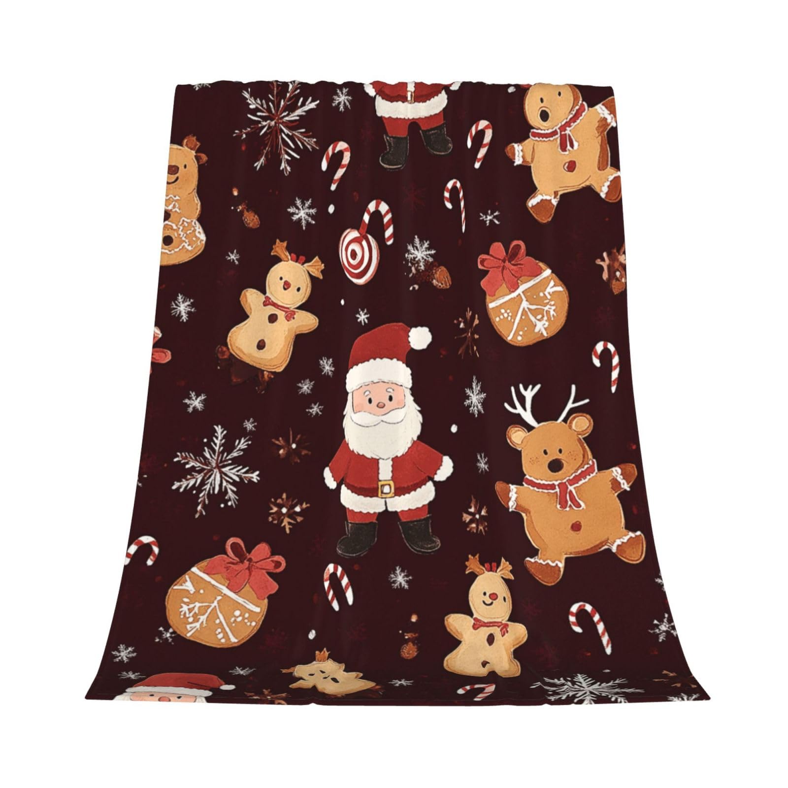 Coperta di flanella, Babbo Natale a tema natalizio, coperte in pile calde e accoglienti, per divano, campeggio, pisolino in ufficio, letto, tutte le stagioni, anti-pilling, lavabile in lavatrice, idea