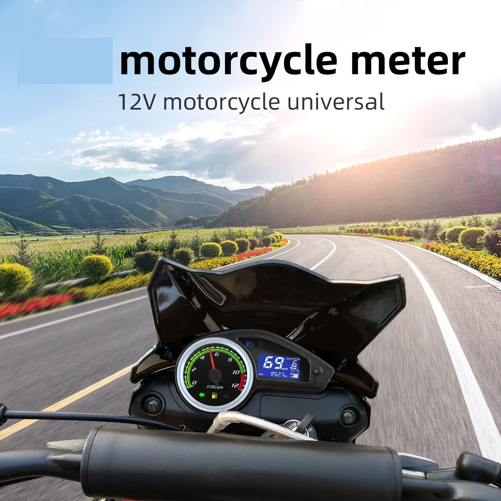Odómetro Digital Odómetro Digital para Motocicleta, Velocímetro, Tacómetro, Medidores De Nivel De Combustible para Brasil CG Todoterreno GY200 Enduro 250