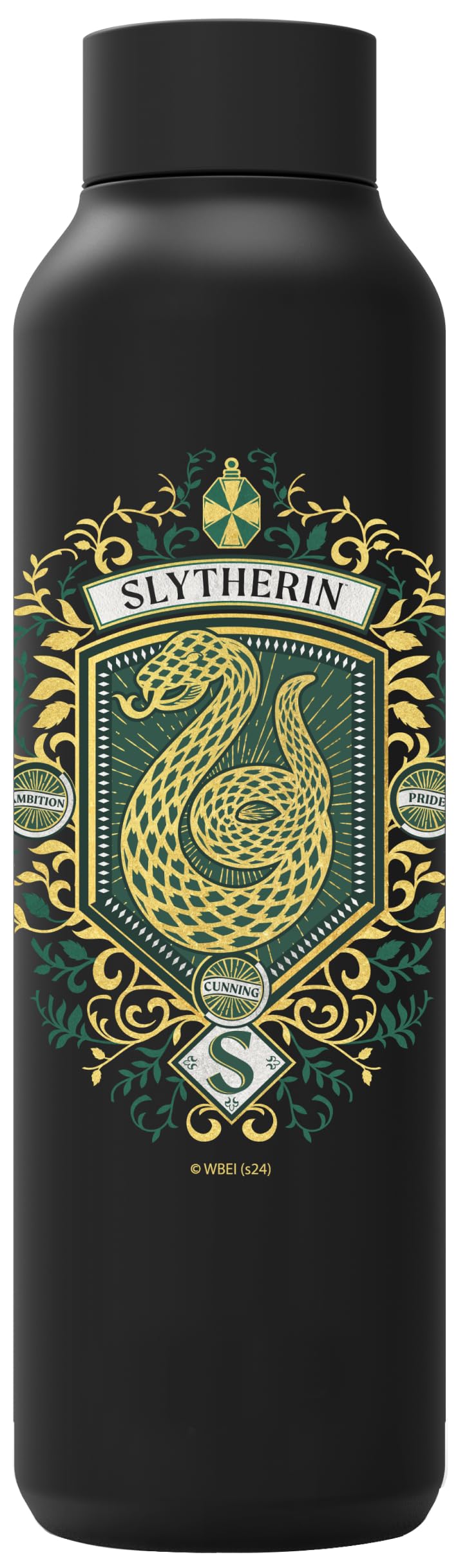 Quokka Negro Solid X Harry Potter | Botella Térmica De Acero Inoxidable Doble Pared | Hp Slytherin