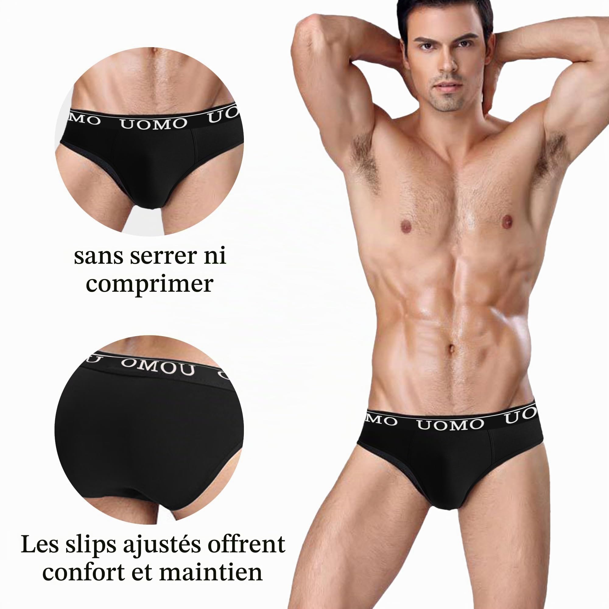 Channo Slips en Coton pour Hommes Uomo - Invisible et Doux