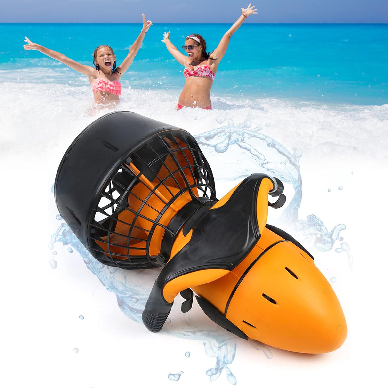 Sotikarery 2Battery Underwater Scooter Booster 500W, 60 Min Long Battery Life & Waterproof Dual Speed, For Diving Snorkeling Swimming Water Adventures