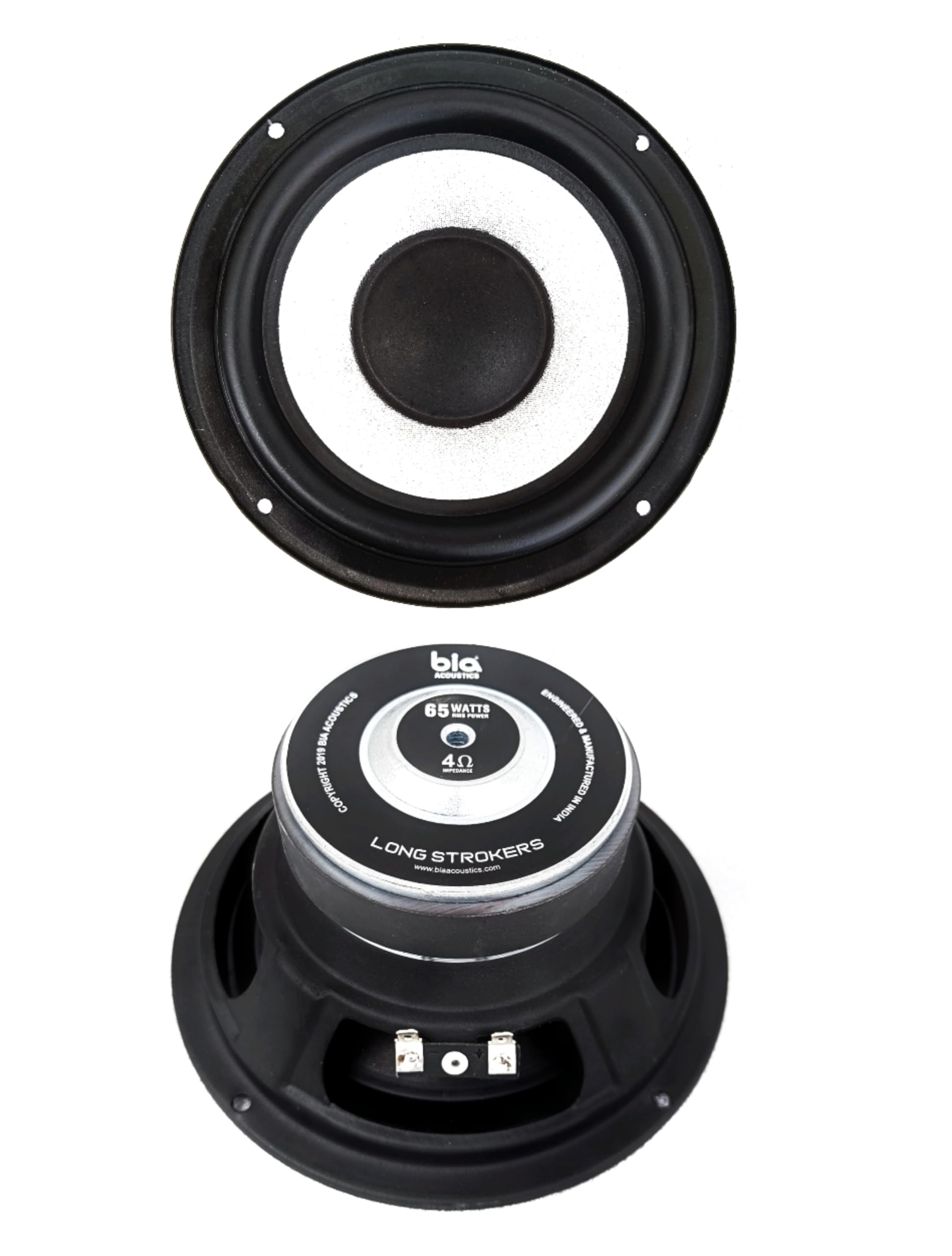 6.5 Inch Subwoofer V2 Long Strokers 65W 4ohm for Bass Tube & Home Theatre (Silver)