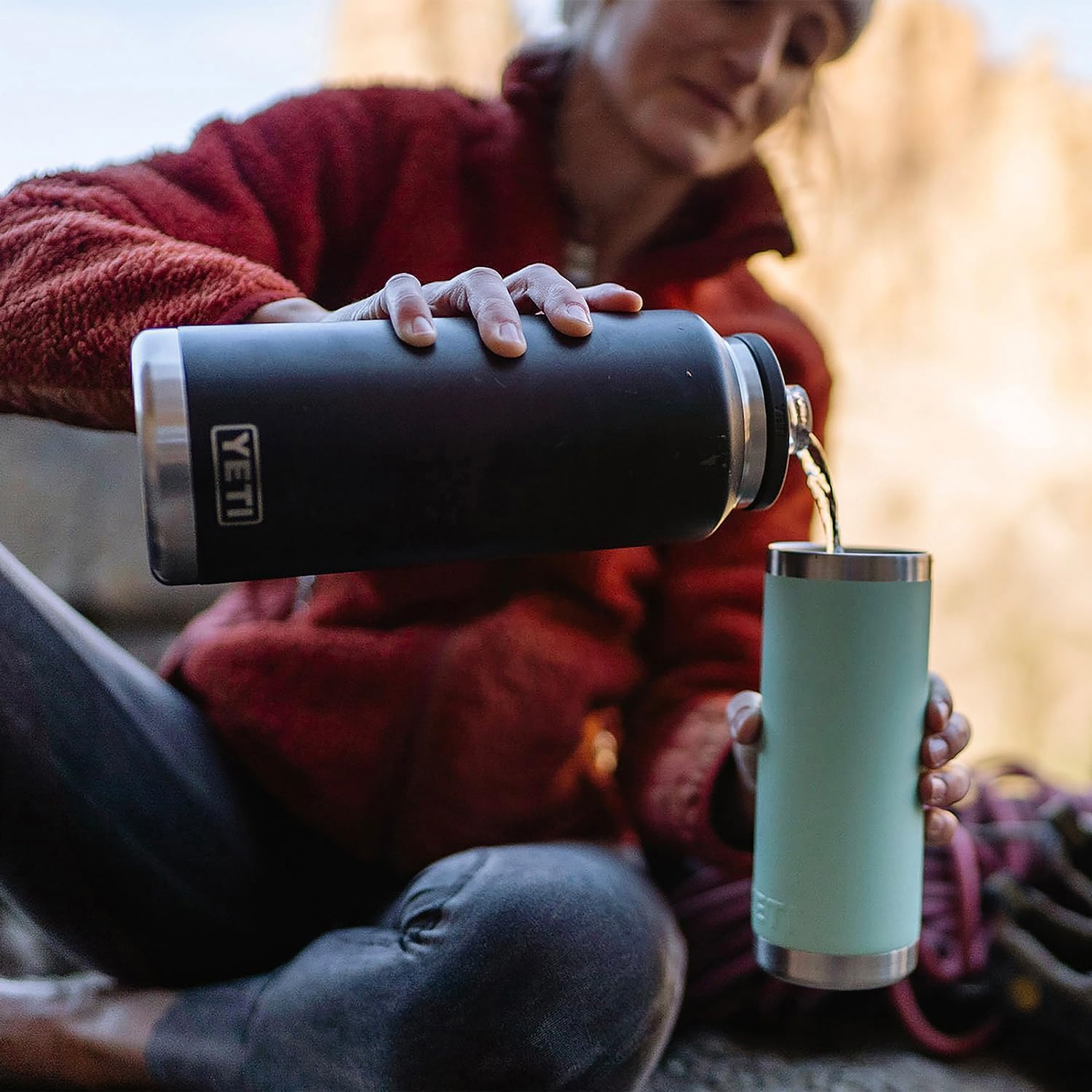 YETI Rambler 46 oz Bottle, Vacuum Insulated, Stainless Steel with Chug Cap, Solar Flare - Image 6