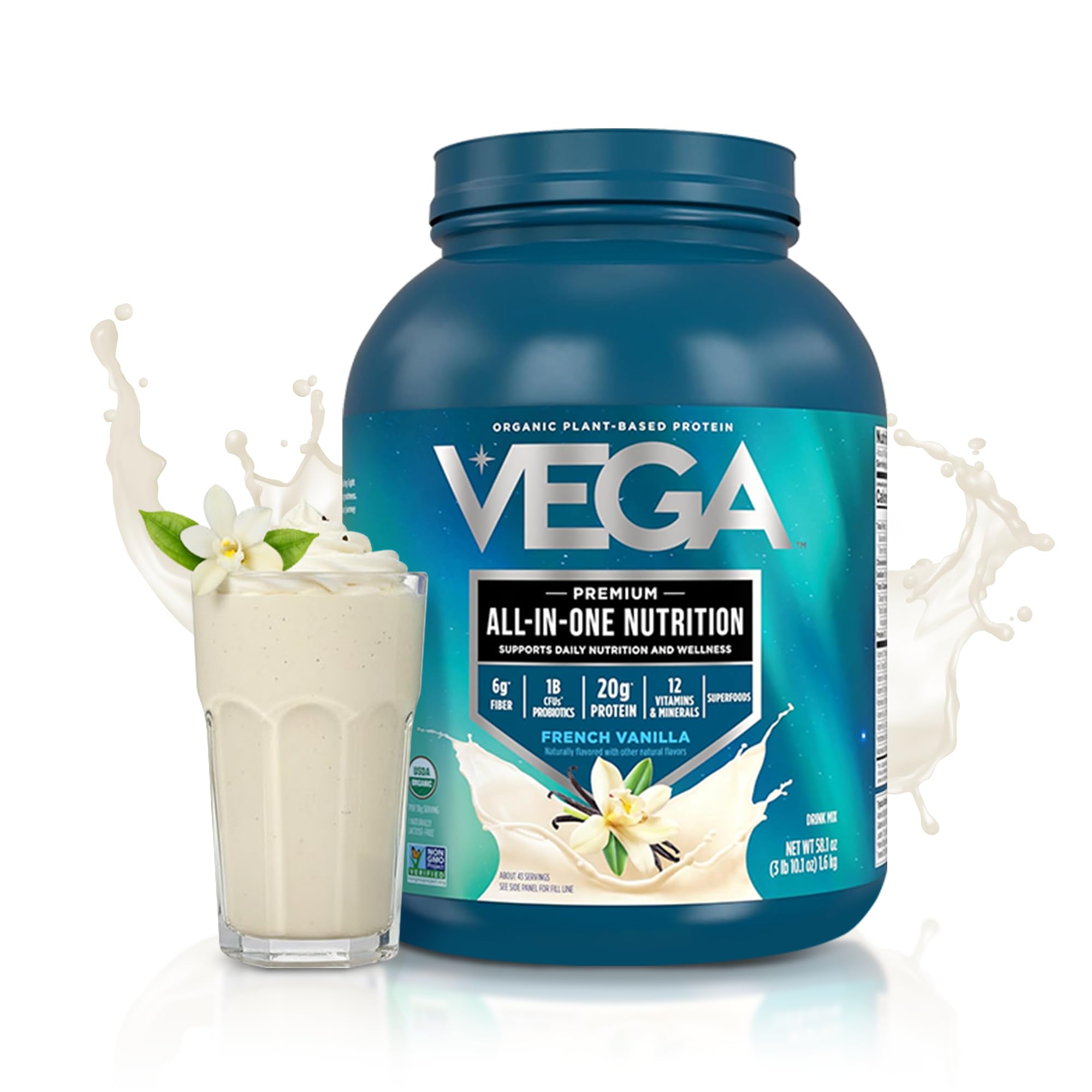 Amazon.com: Vega All-in-One Nutrition Organic Vegan Protein Powder