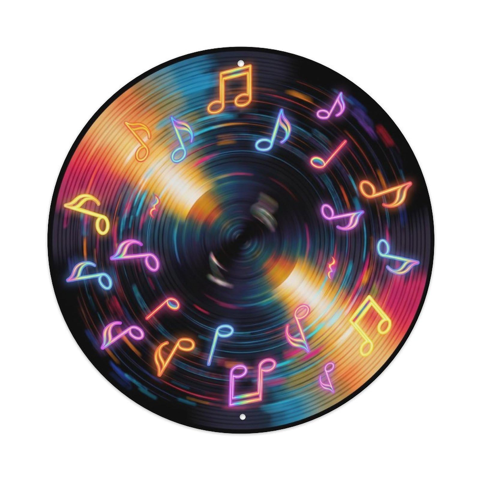 Colorful Music Vinyl Records Motion Rainbow Blur Metal Tin Sign