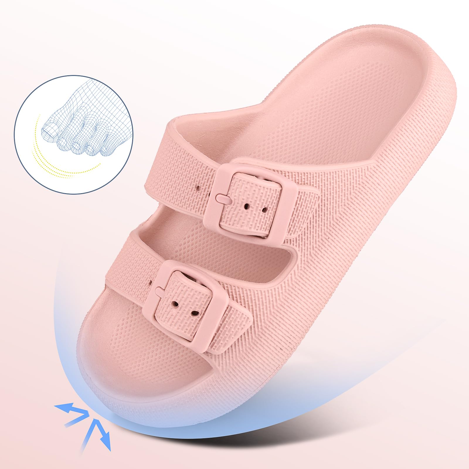 Claquette Enfants Ajustables Chausson Garçons Et Filles Sandales Doux Antidérapantes d'Été Piscine Chaussons Pantoufles De Bain Plates 30-38 EU