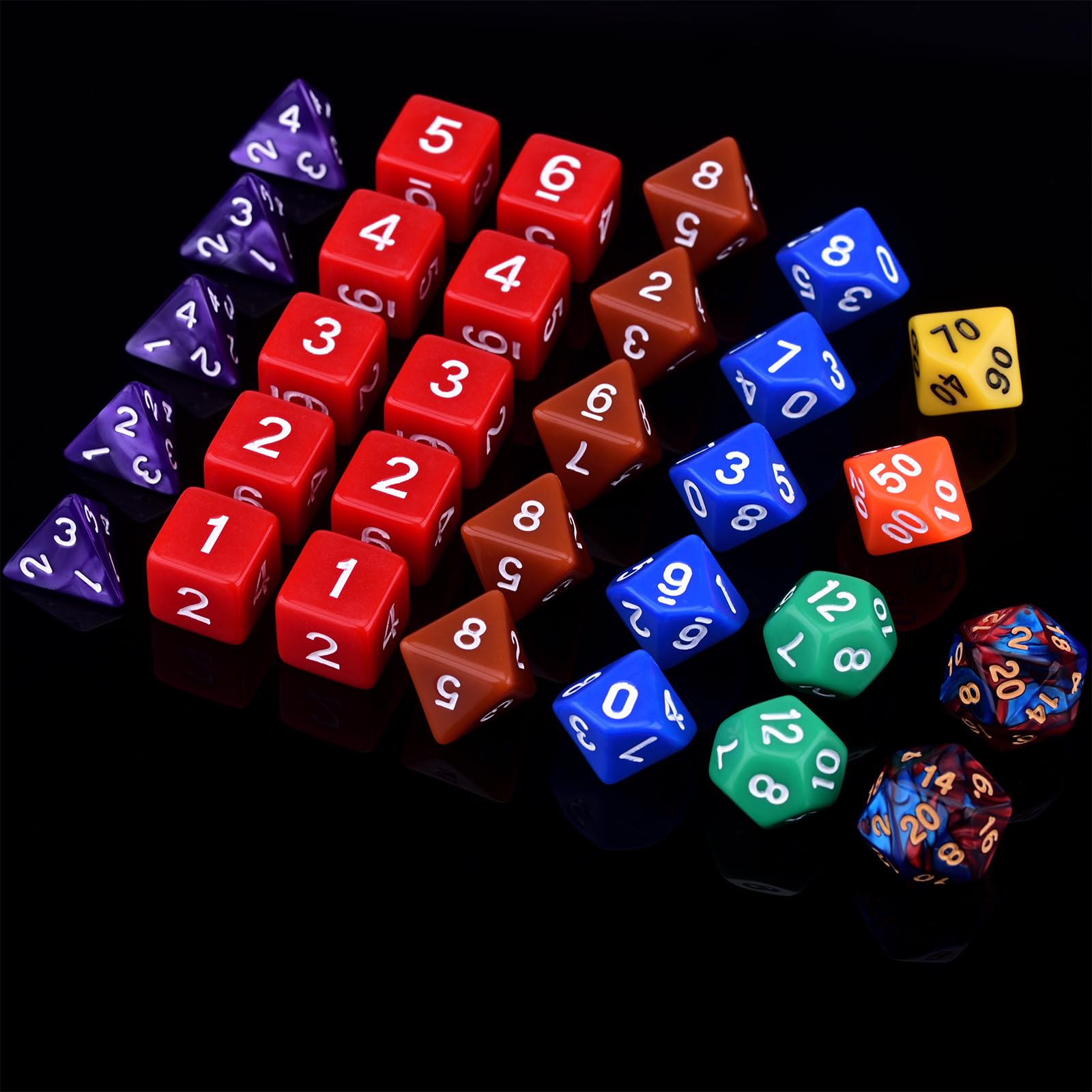 Juego de dados RPG extendidos de 15 x 31 pulgadas, dados poliédricos (465 piezas) para juegos de rol de mesa DND (15 colores, clásico)