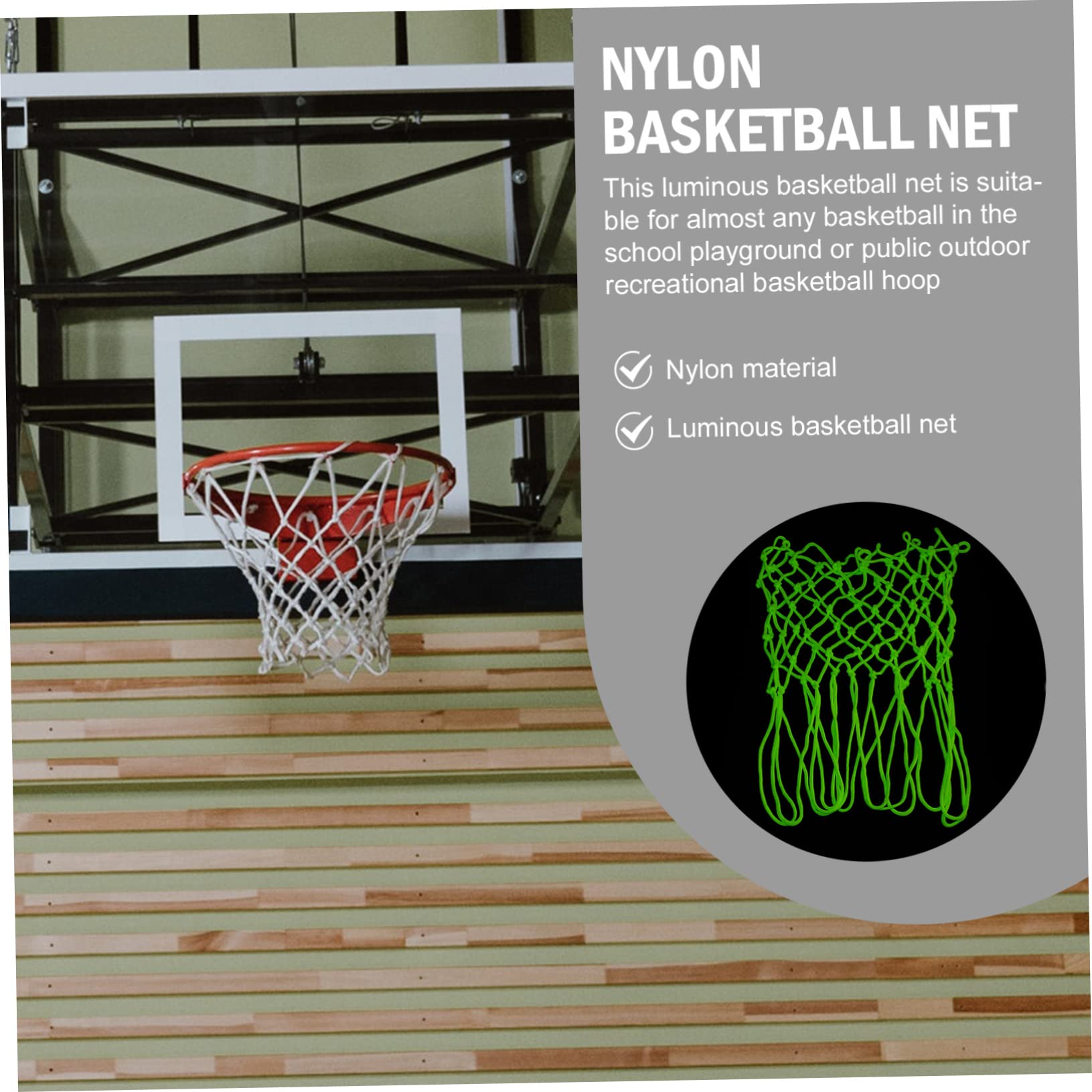 BESPORTBLE Basketball Net Professional Fluorescent Mesh Durable High Density for Use Easy Install for Standard Frames