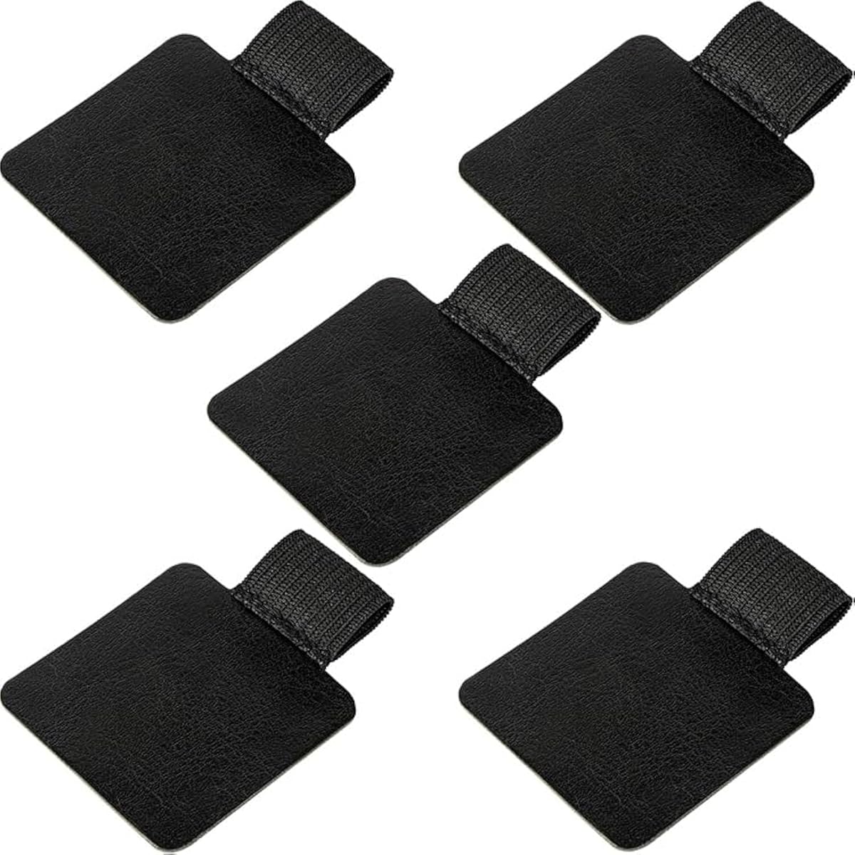 5 Pcs Pen Loop Holder for Notebooks Journals Planners Tablet Case, Self Adhesive Leather Pencil Holder with Elastic Loop for Pens, Apple Pencil, Stylus Pen -Black