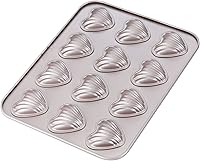 Vista 8 de CHEFMADE Juego de Moldes Mini para Pasteles Madeleine, 4 Piezas de 3 Pulgadas Antiadherentes con Forma de Concha Esférica Madeleine para Hornear