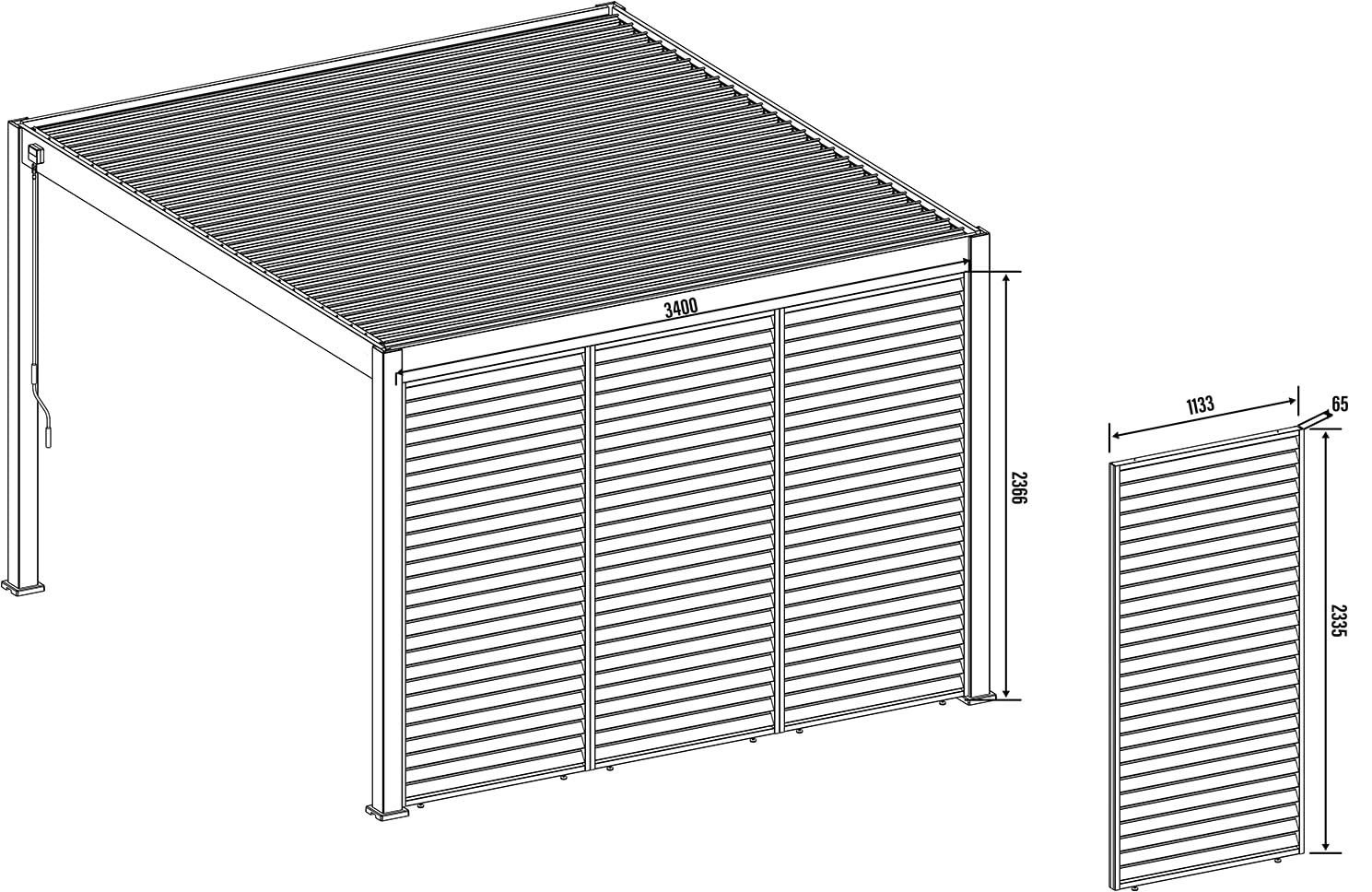 Weide Vertikale Lamellenwand Paneel Zubehör für Weide Pergola | Blatt-Design | Aluminium | Sand | 3 Breiten | Flexibler Sichtschutz und optimale Luftzirkulation - 123 cm Sand