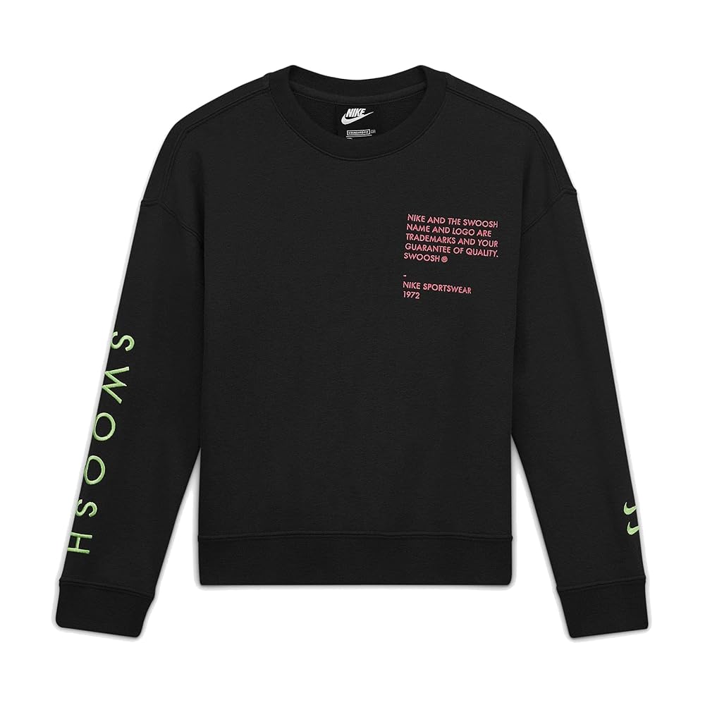 NIKE BIG SWOOSH sweat ナイキ スウェット nike 黒 Amazon.com: Nike Big Kids (Boys) Sportswear Swoosh Crew