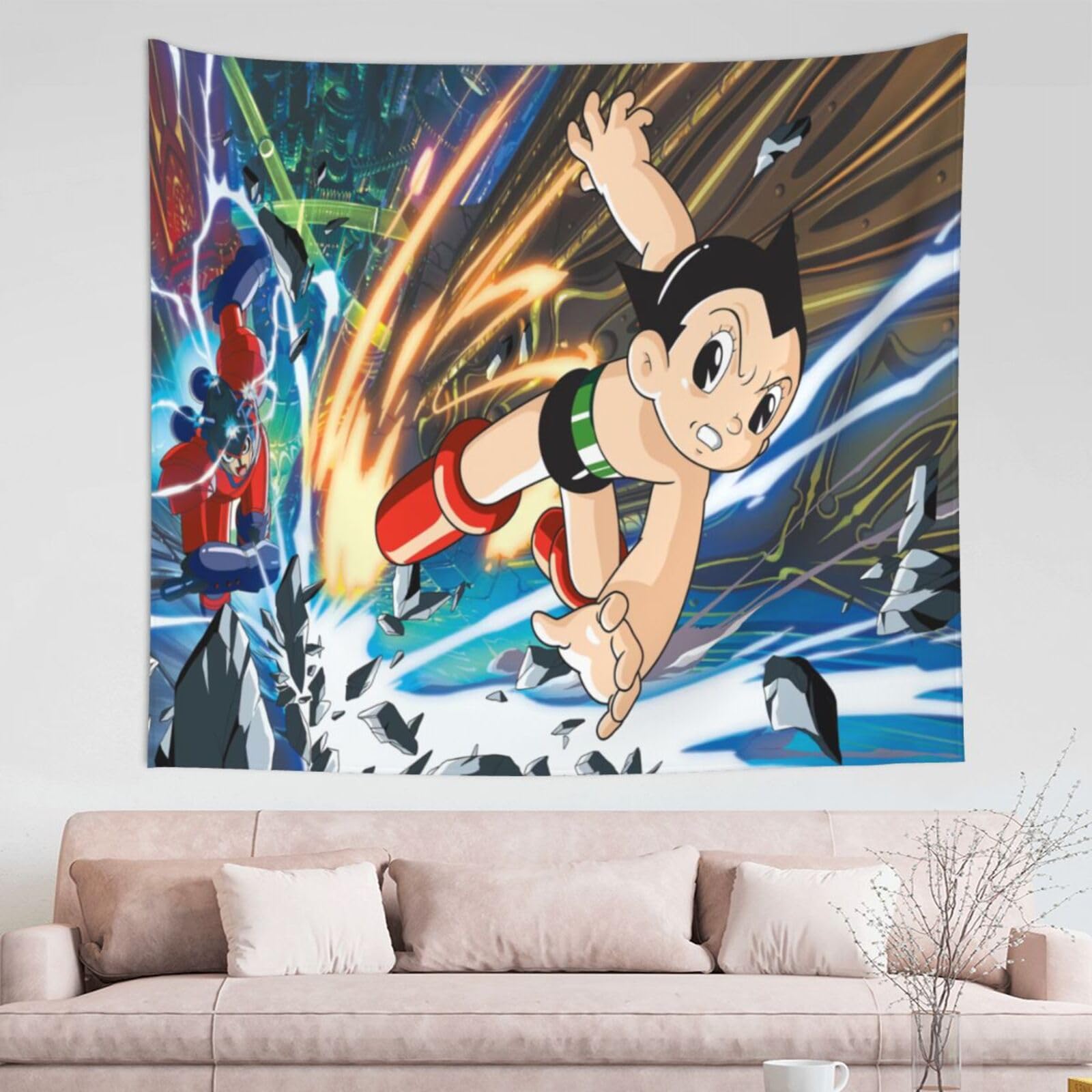 Amazon.co.jp: 鉄腕アトム  寝室リビングオフィスの洗練された壁面装飾背景壁掛け布、スタイリッシュで大サイズのオーダーメイドタペストリー152 X 130 Cm。 :  ホーム＆キッチン