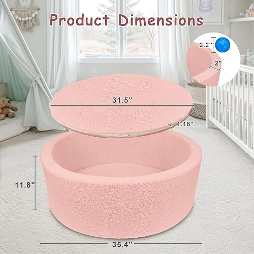 Miniatura 7 de MEOGETY Piscinas de pelotas de espuma para niños pequeños, bebés, perros y gatos, piscina suave de pelotas para bebés e infantes, regalos para niñas