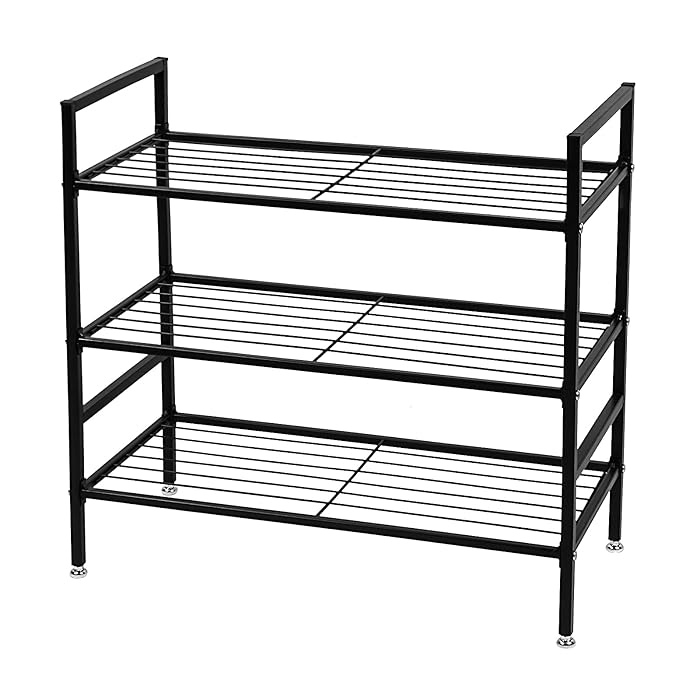 Buy 3Tier Metal Shoe Rack, Closet Shoe Racks Organizer, Black Closet