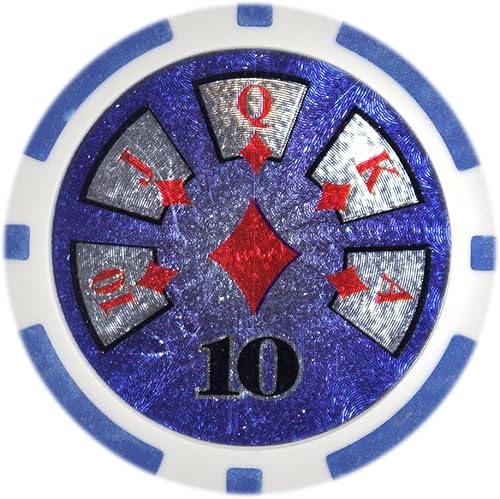 Brybelly Hi-Roller - Chip de póquer pesado compuesto de arcilla de 0.49oz, paquete de 50