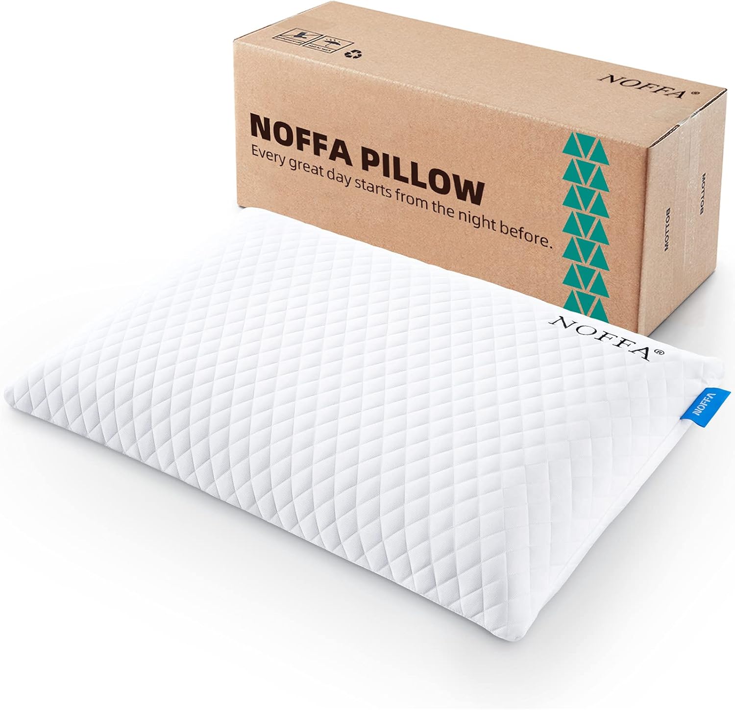 NOFFA Thin Pillow for Sleeping Adult, 2.4" Extra Slim Flat Pillow for