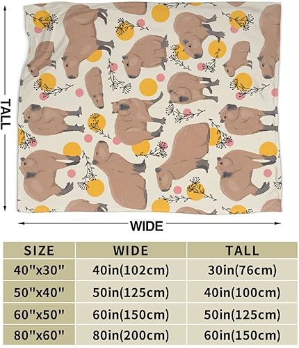 Miniatura 4 de Yossyaog Capybaras - Manta Capybara para regalo de fiesta, manta de felpa para dormitorio, sofá, niños y adultos, todas las estaciones, 50 x 60