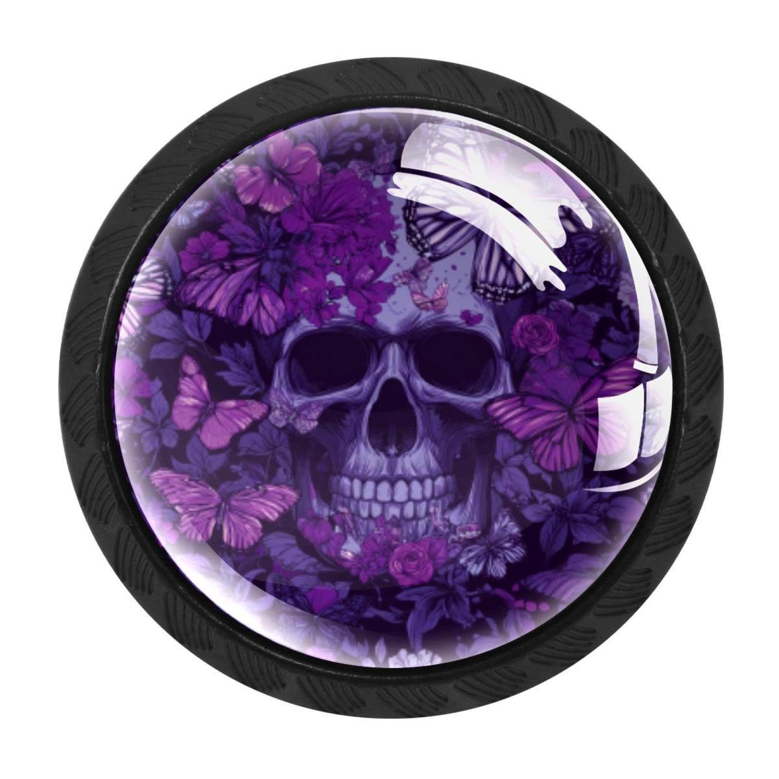 Chenzzzz Multicolored 09 4 Pack Skull Purple Butterflies (1) Kitchen Cabinet Knobs Drawer Knobs Dresser Knobs Matte Black Zinc Knobs Drawer Pulls Door Knobs Dresser Drawer Handles Knobs For Dresser Drawers