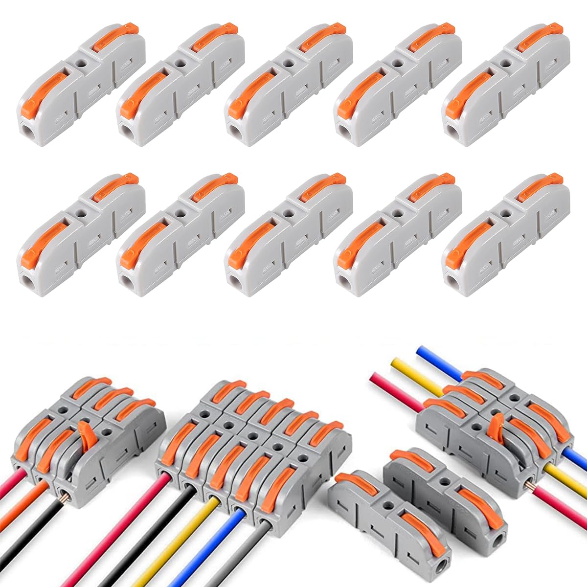 Serplex® 10Pcs Cable Wire Connectors, 1 In to 1 Out Electrical Connectors