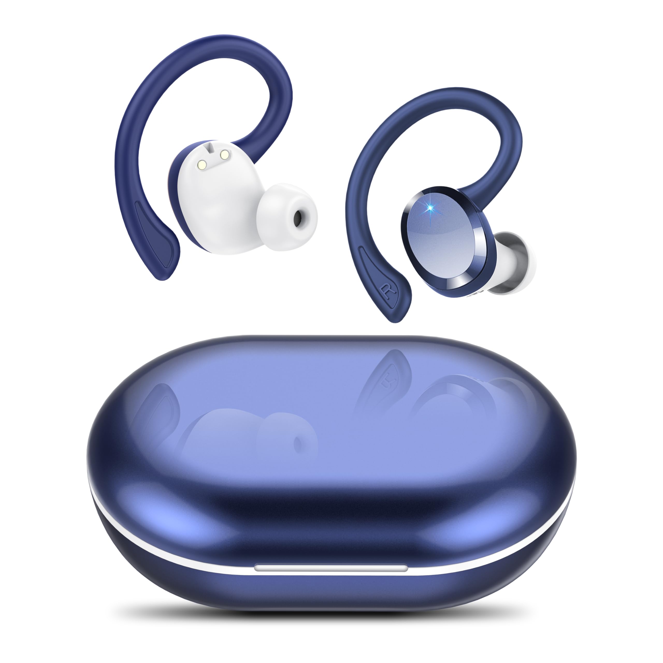 Bluetooth Kopfhörer Sport, 2026 in Ear Kopfhörer Kabellos Bluetooth 5.4 mit 4 HD Mikrofon, IPX7 Wasserdicht Headphones mit 54H Ladekoffer LED Anzeige,Tiefer Bass Ohrhörer für Arbeit und Studium