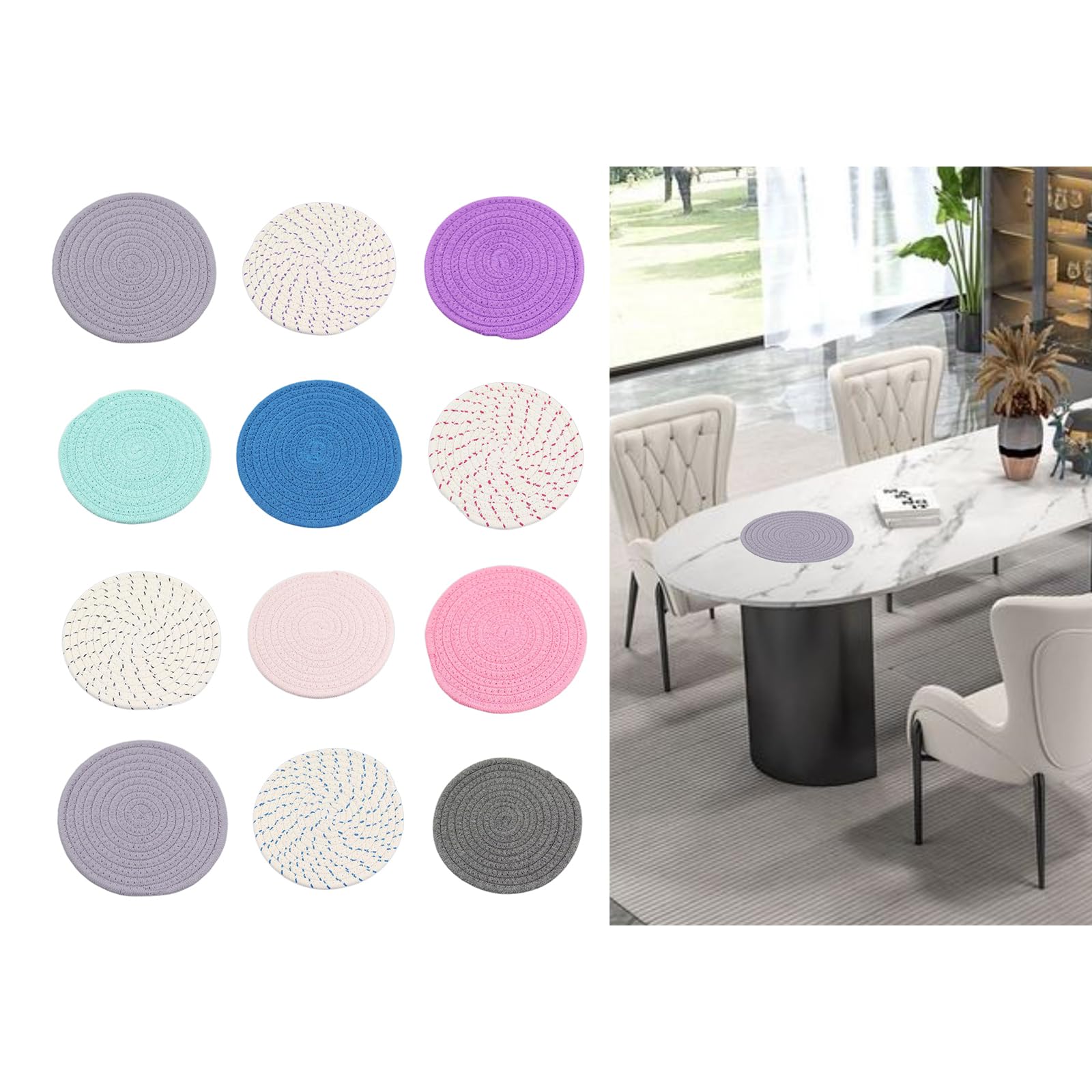 1/3pcs Handmade Cotton Thread Woven Round Thicken Mats Absorbent Cotton Cup