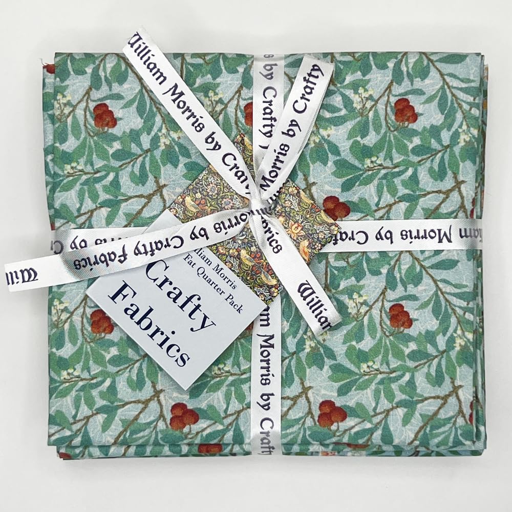 100% Cotton Fabric William Morris Fat Quarter Bundle 4 Floral Flower