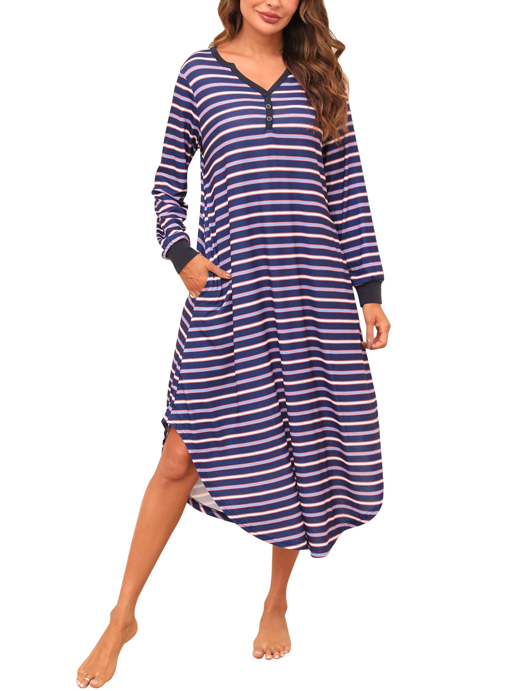 Nieerynightdresses For Women Uk Long Sleeve Womens Nightdresses And  Nightshirts | Desertcart Botswana