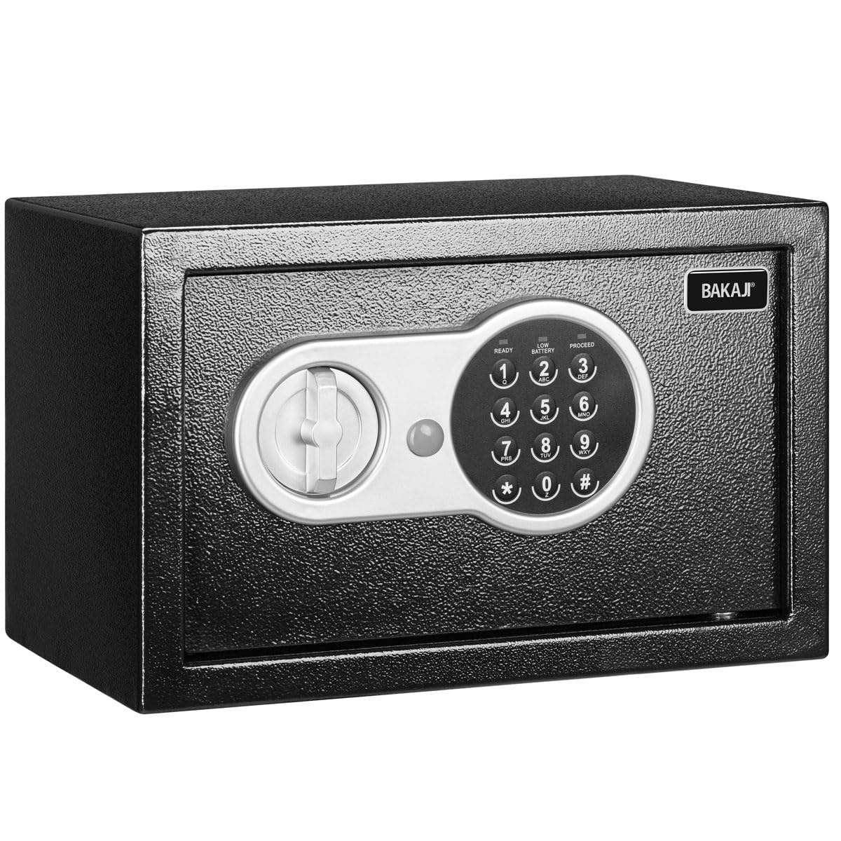BAKAJI Safe Alarm Coffre Fort Électronique - avec Serrure à Combinaison Numérique - Coffret pour Objets de Valeur - Contenance 5L - 20 x 19,5 x 30,5 CM