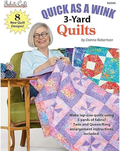 Fabric Cafe Libro de patrones de edredones de 3 yardas Quick as a Wink