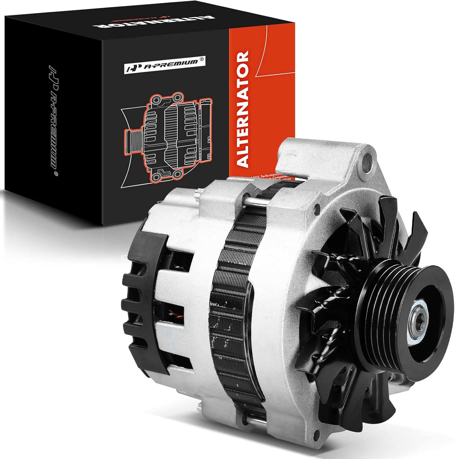 A-Premium Alternator Compatible with Chevrolet Express 3500 1997, Astro 90-93, G10, G20, G30, P30 & GMC Savana 3500, Safari, G1500, G2500, 12V 100/105A CW 6-Groove Pulley, Replace# 10463418, 10480087