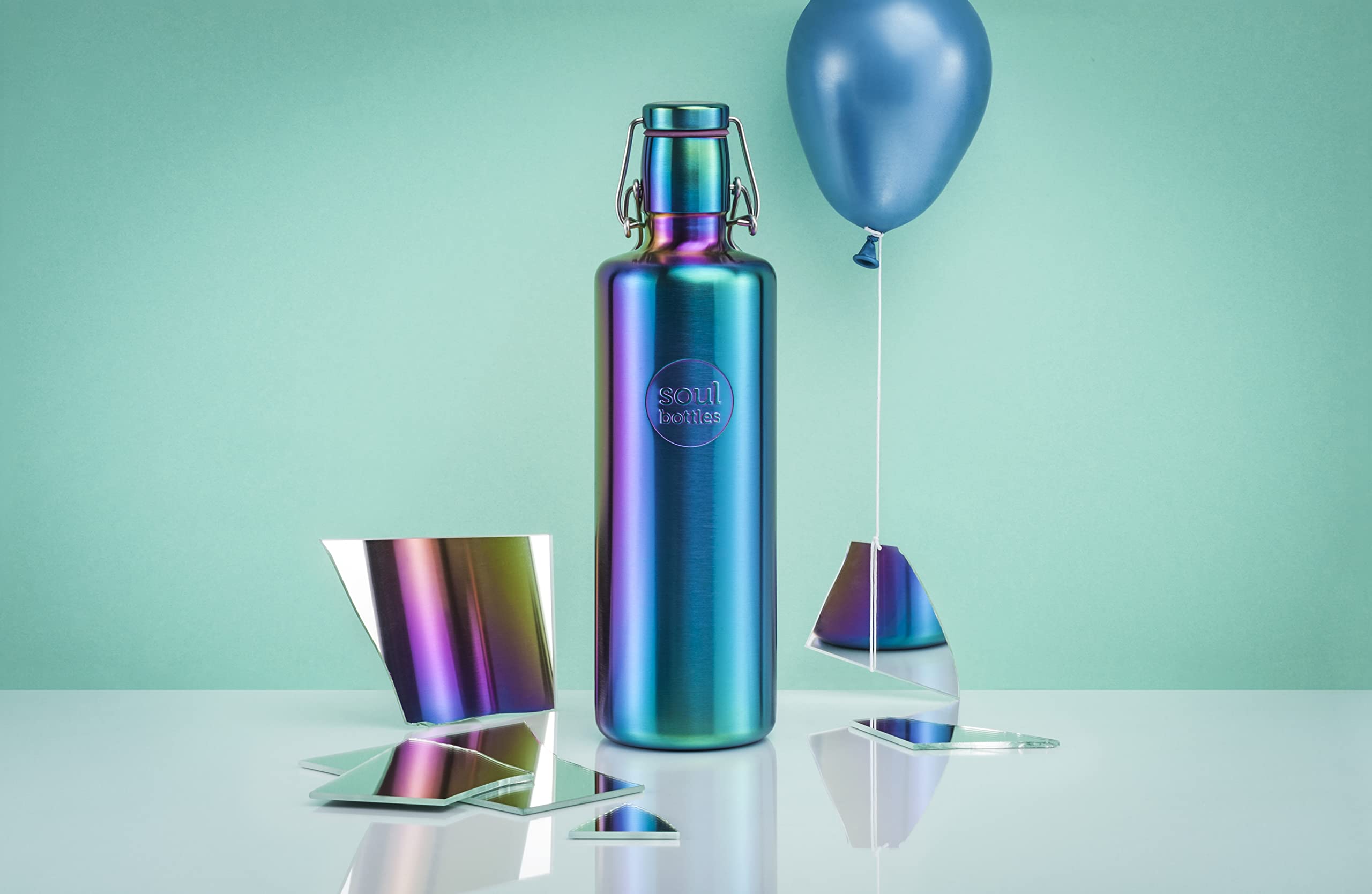 soulbottle Edelstahl-Trinkflasche 1,2 l + soulfilter • Design: Utopia • Mobiler Wasserfilter • Plastikfrei, federleicht & auslaufsicher • Für sauberes Trinkwasser unterwegs