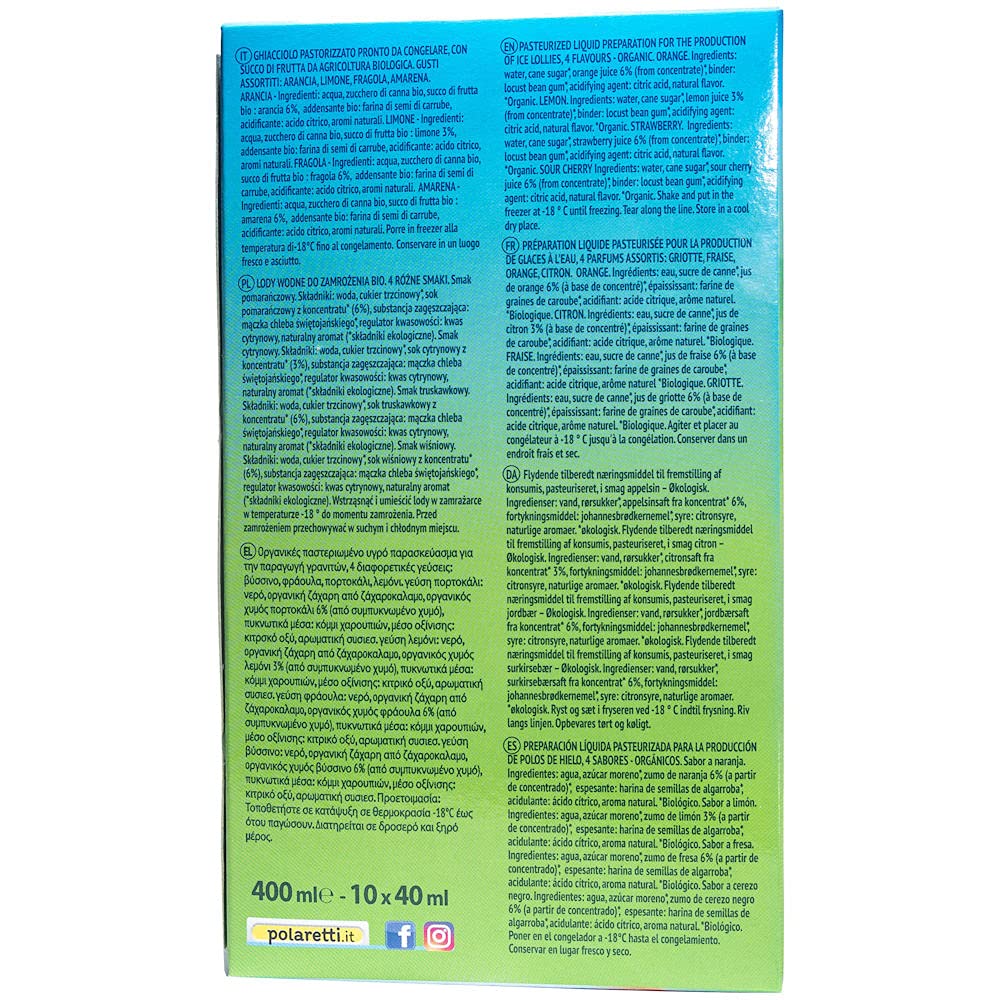HELADOS DE AGUA PAR CONGELAR BIO 10 uds. x 40 ml - POLARETTI FRUIT - 4