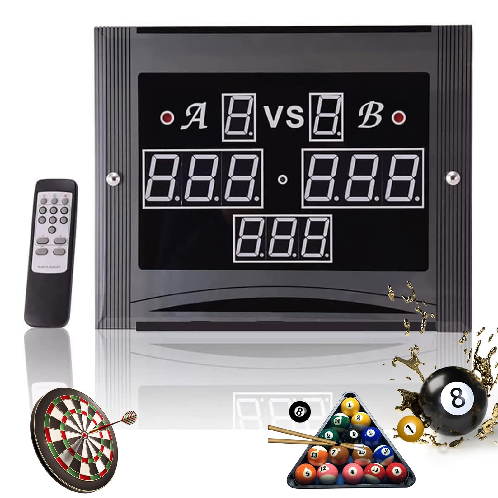 Tableau de score numérique LED Snooker – Contrôle à distance de table de billard de billard, score de 0 à 199, compteur électronique de bureau pour billard et jeux de billard