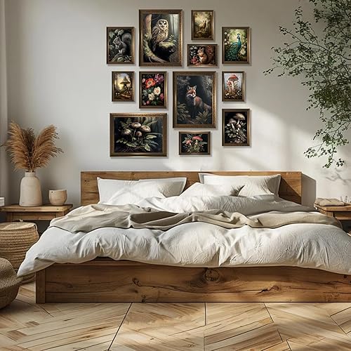 Miniatura 2 de Decoración de habitación de estilo rústico oscuro, estética, decoración de pared de casa de campo, arte de pared de academia oscura, impresiones