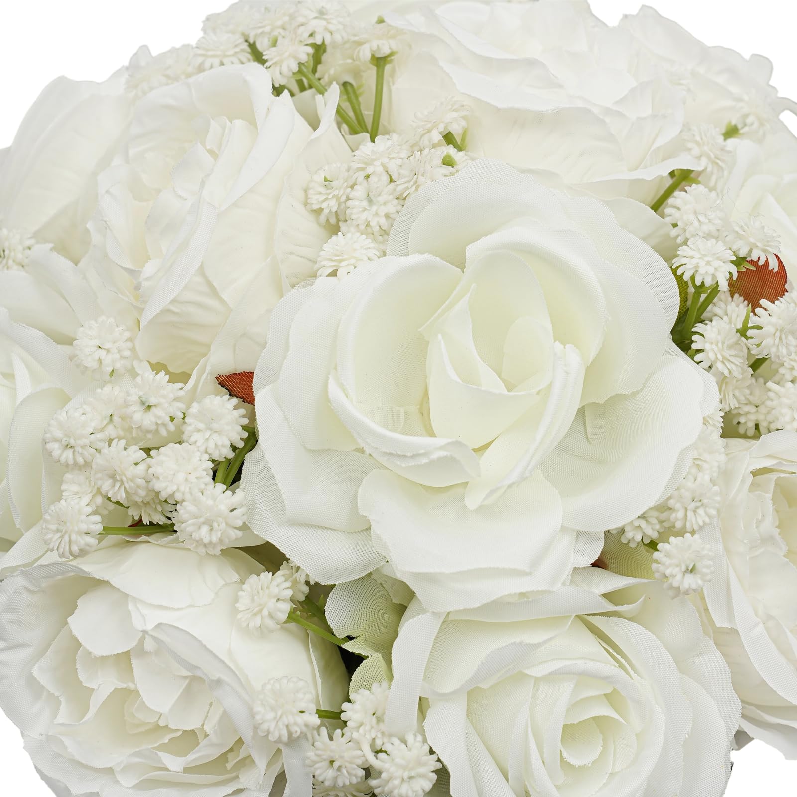Künstliche Blumenbälle 10 er-Set Künstliche Blumen für Hochzeitsdeko | Weiß Seiden Blumenkugeln Jede (D x H) 24 x 10cm, für Tischdeko, Mittelstücke, Partys, Geburtstags, Wohnkultur