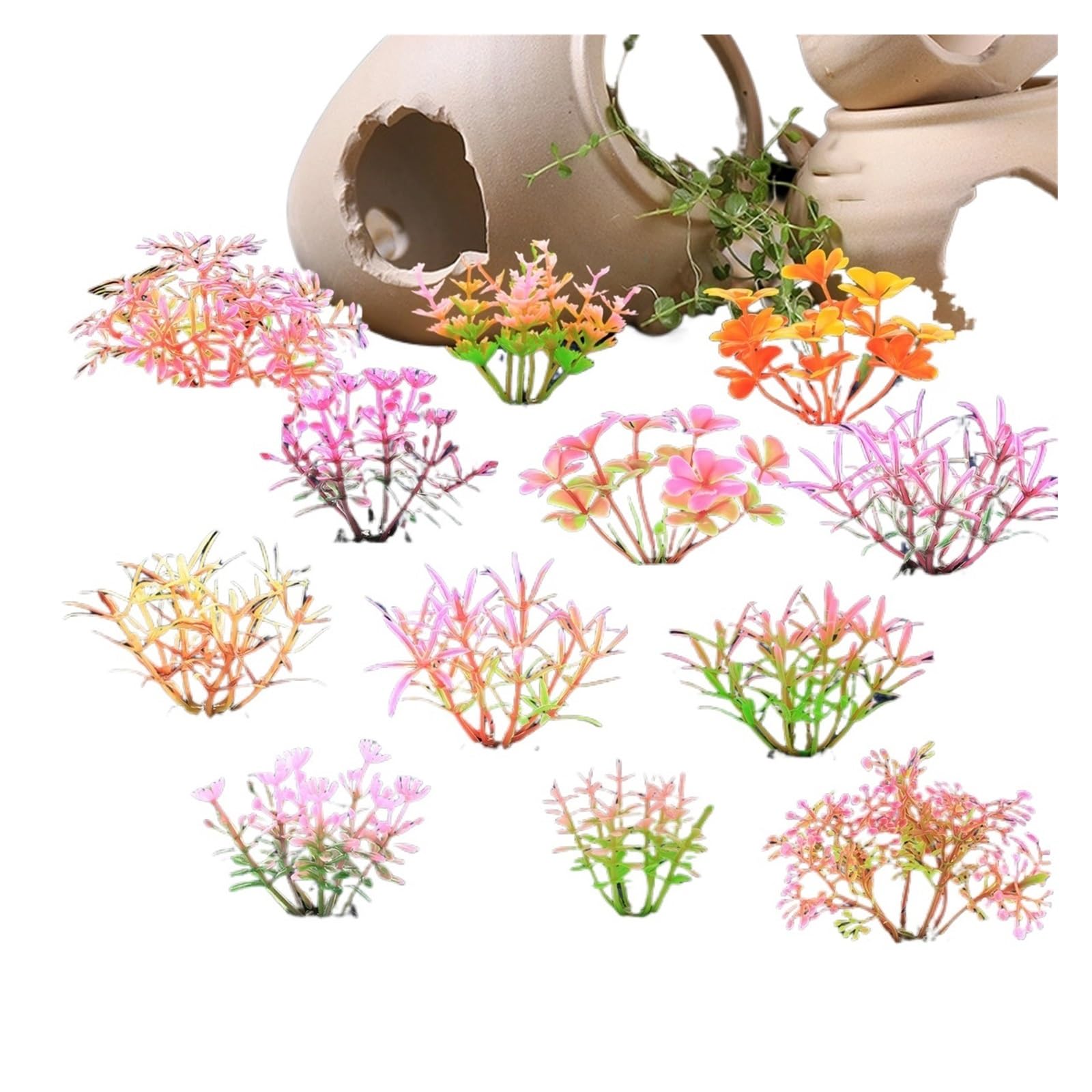 JTKSSCS Aquarium Plants 12pcs Artificial Underwater Plants Aquarium Fish Tank Seaweed Decoration(12pcs style 1)