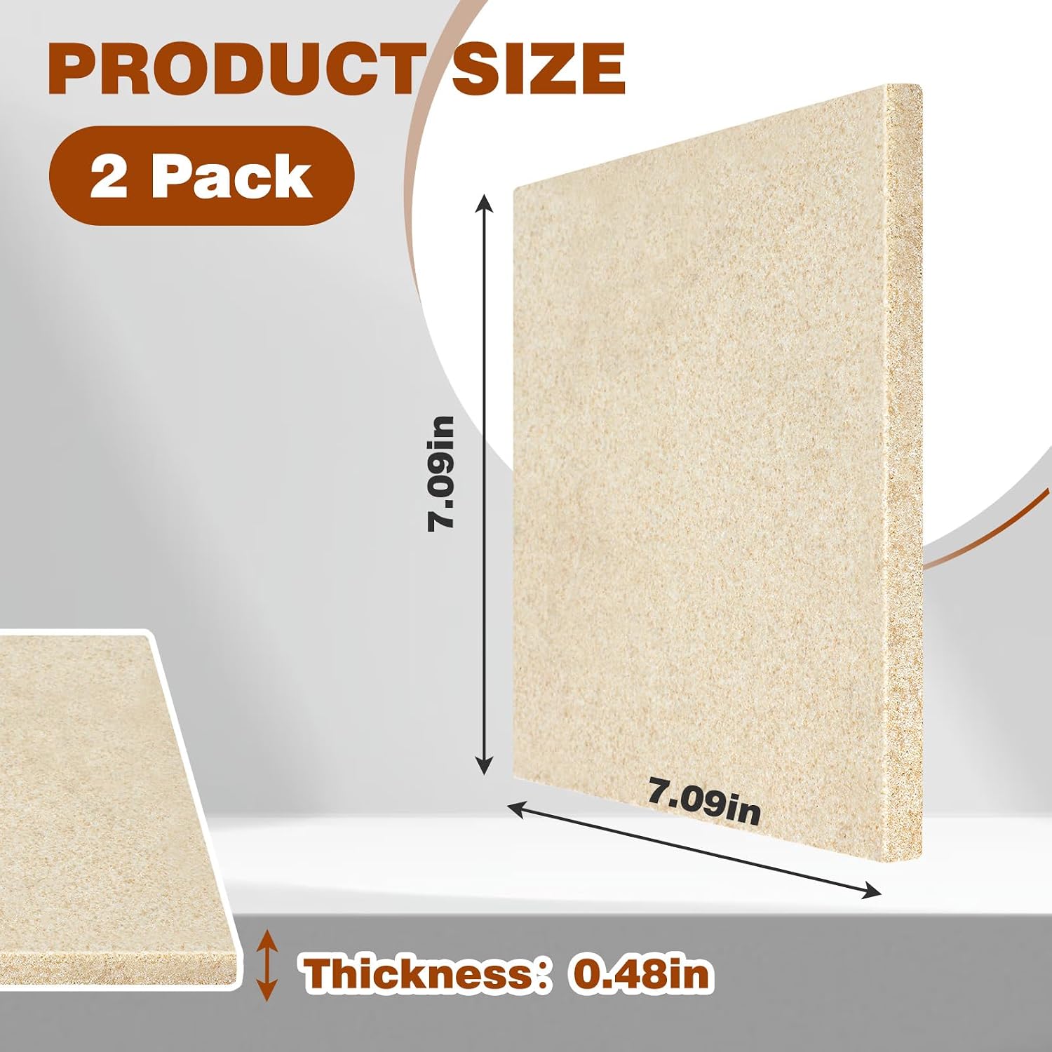 Verdanzia 2 Pack 7" X 7" Square Kiln Shelf, Fires Up to 2280°F for Glass Fusing and Ceramics, 0.5" Thickness Use in Most Kiln