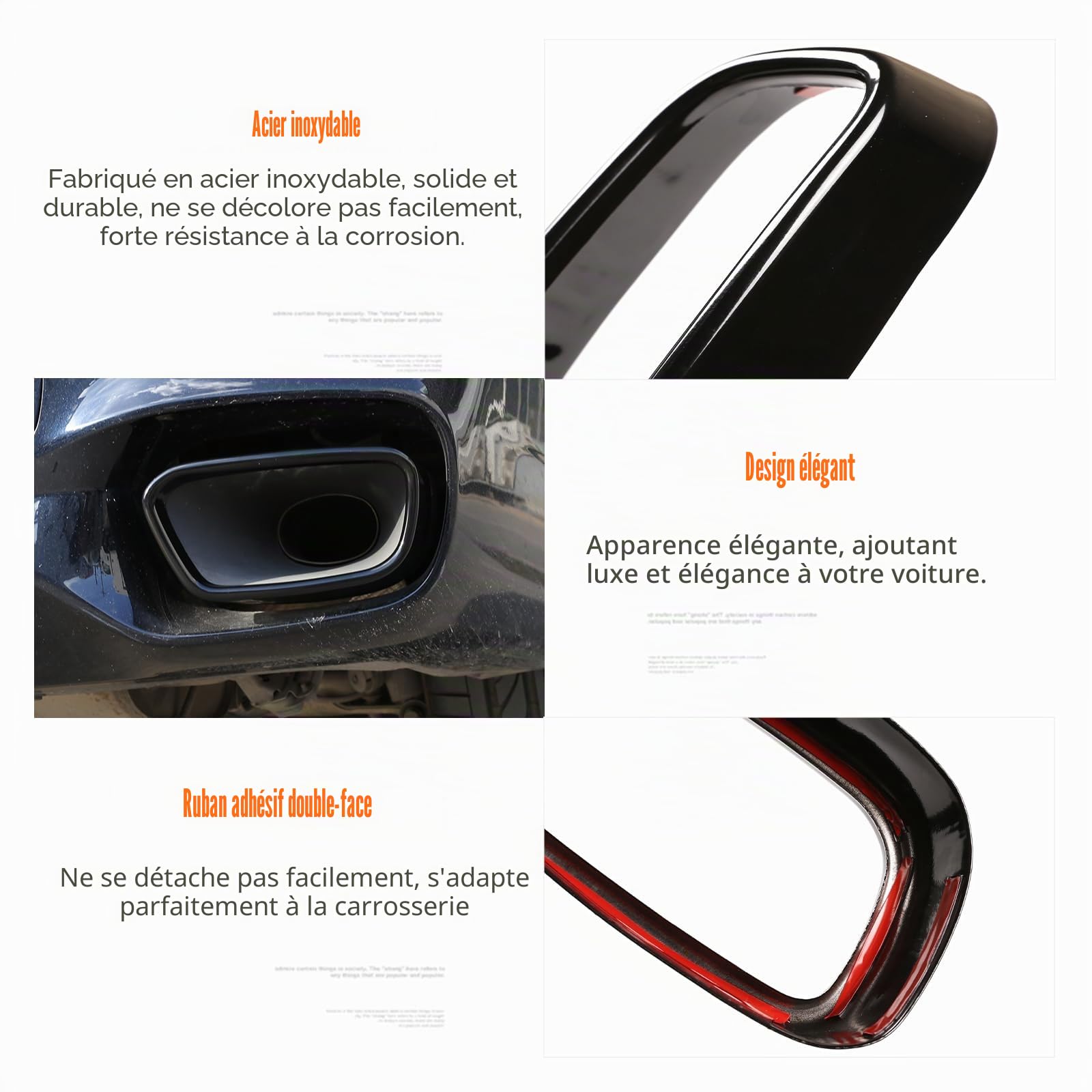 Pour X5 F15 2014-2018 X6 F16 2015-2019, tuyau d'échappement en acier inoxydable, couvercle de gorge de silencieux, embout noir (version M Sport noire)